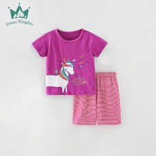 Комплект для девочки шорты и футболка хлопок 0.3кг Forest kingdom, zak123-210207