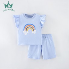 Комплект для девочки шорты и футболка хлопок 0.3кг Forest kingdom, zak123-211743