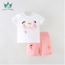 Комплект для девочки шорты и футболка хлопок 0.3кг Forest kingdom, zak123-211735