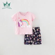 Комплект для девочки шорты и футболка хлопок 0.3кг Forest kingdom, zak123-210264