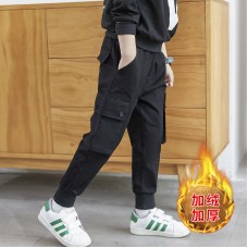 Штаны для мальчика пояс и низ штанины на резинке утепленные хлопок вес 0.3кг Jiurong, z164-K20117-01