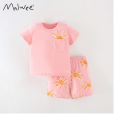 Комплект для девочки футболка и шорты хлопок 0.3кг Malwee, zak184-9507