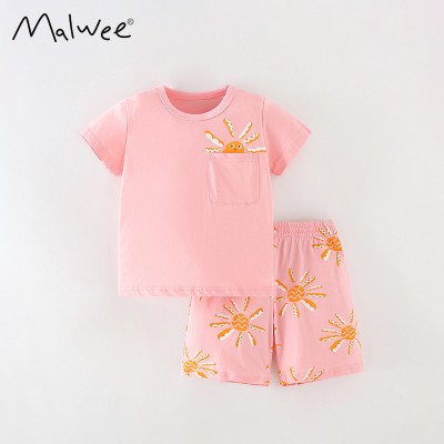 Комплект для девочки футболка и шорты хлопок 0.3кг Malwee, zak184-9507