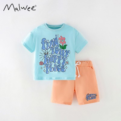 Комплект для девочки футболка и шорты хлопок 0.3кг Malwee, zak184-9516