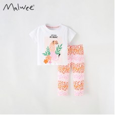 Комплект для девочки футболка и лосины хлопок 0.3кг Malwee, zak184-9525