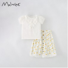 Комплект для девочки футболка и юбка хлопок 0.3кг Malwee, zak184-A2413