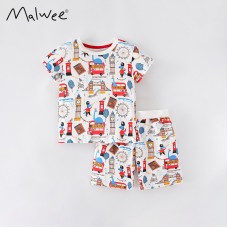 Комплект для мальчика футболка и шорты хлопок 0.3кг Malwee, zak184-8356