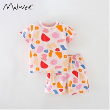 Комплект для девочки футболка и шорты хлопок 0.3кг Malwee, zak184-9513