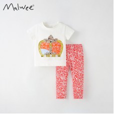 Комплект для девочки футболка и лосины хлопок 0.3кг Malwee, zak184-9523
