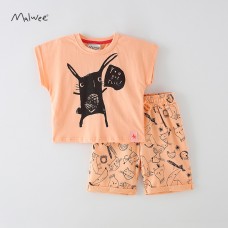 Комплект для девочки футболка и шорты хлопок 0.3кг Malwee, z184-6307
