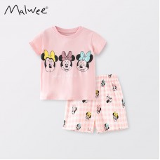 Комплект для девочки футболка и шорты хлопок 0.3кг Malwee, zak184-8369
