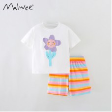 Комплект для девочки футболка и шорты хлопок 0.3кг Malwee, zak184-9505