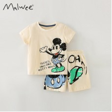 Комплект для мальчика футболка и шорты хлопок 0.3кг Malwee, zak184-8355