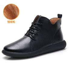 Ботинки кожаные на шнуровке утепленные 0.8кг, zak88-MF8271.1-03