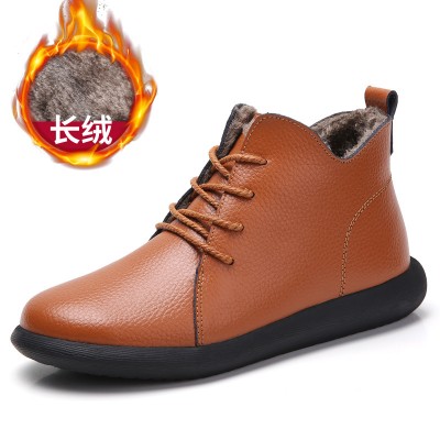 Ботинки кожаные на шнуровке утепленные 0.8кг, zak88-MF8271.1-04