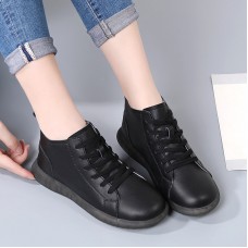 Ботинки женские кожаные на шнуровке 0.7кг, zak88-W8633-02